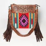 American Darling ADBGZ581A Signature Crossbody Hand Tooled Saddle Blanket Genuine Leather women bag western handbag purse