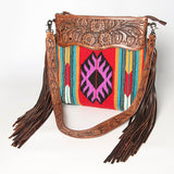 American Darling ADBGZ581A Signature Crossbody Hand Tooled Saddle Blanket Genuine Leather women bag western handbag purse