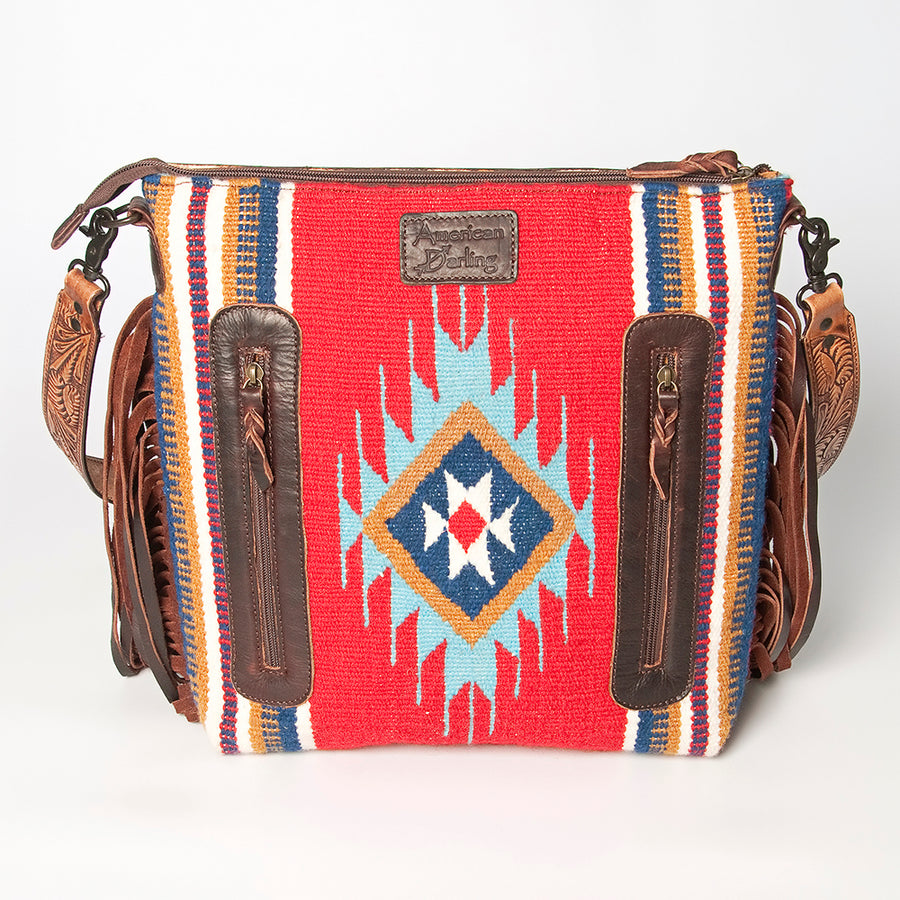 American Darling Signature Crossbody Hand Tooled Saddle Blanket Genuine Leather women bag western handbag purse
