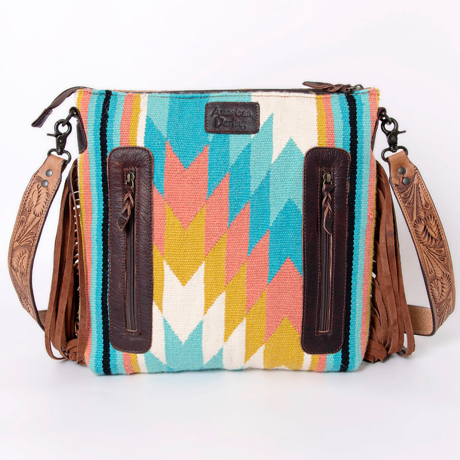 American Darling Signature Crossbody Hand Tooled Saddle Blanket Genuine Leather women bag western handbag purse