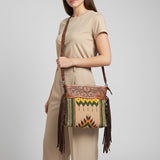 American Darling Signature Crossbody Hand Tooled Saddle Blanket Genuine Leather women bag western handbag purse