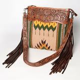 American Darling ADBGZ575A Signature Crossbody Hand Tooled Saddle Blanket Genuine Leather women bag western handbag purse