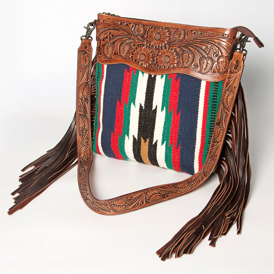 American Darling Signature Crossbody Hand Tooled Saddle Blanket Genuine Leather women bag western handbag purse - Uhorse