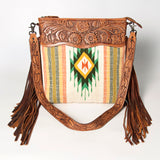 American Darling ADBGZ580A Signature Crossbody Hand Tooled Saddle Blanket Genuine Leather women bag western handbag purse