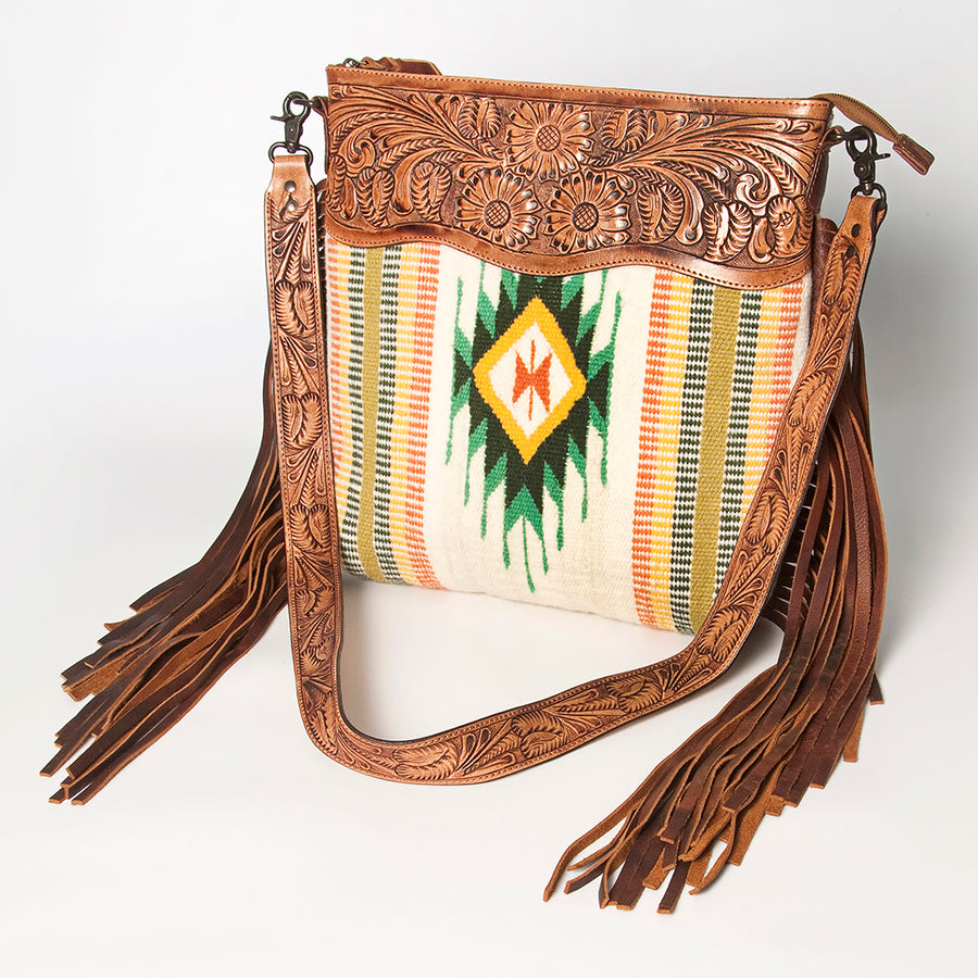 American Darling Signature Crossbody Hand Tooled Saddle Blanket Genuine Leather women bag western handbag purse - Uhorse