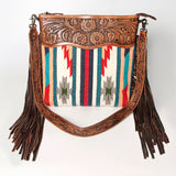 American Darling ADBGZ571A Signature Crossbody Hand Tooled Saddle Blanket Genuine Leather women bag western handbag purse