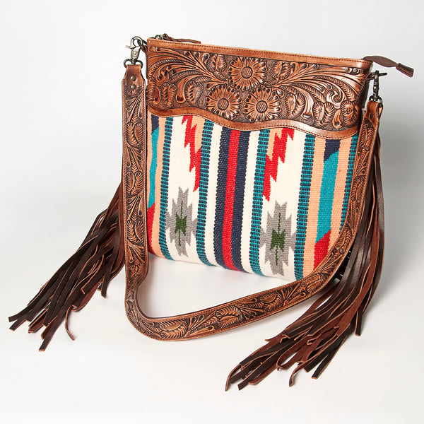 American Darling Signature Crossbody Hand Tooled Saddle Blanket Genuine Leather women bag western handbag purse - Uhorse