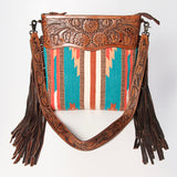 American Darling ADBGZ574A Signature Crossbody Hand Tooled Saddle Blanket Genuine Leather women bag western handbag purse