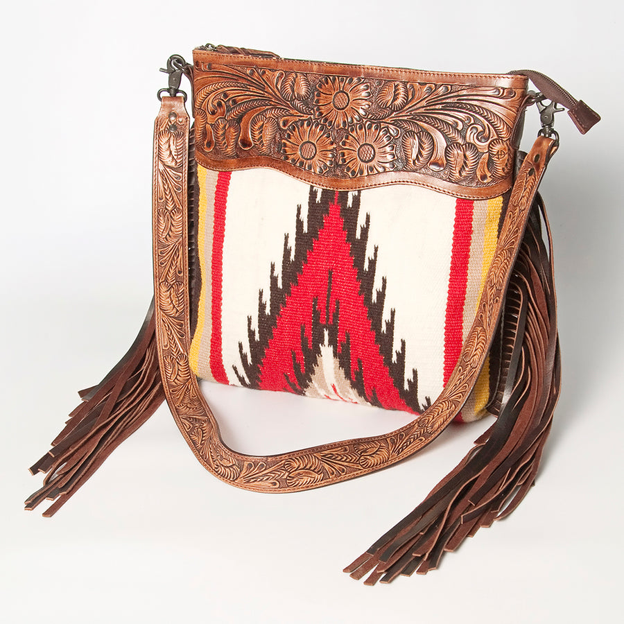 American Darling Signature Crossbody Hand Tooled Saddle Blanket Genuine Leather women bag western handbag purse - Uhorse