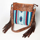 American Darling ADBGZ557A Signature Crossbody Hand Tooled Saddle Blanket Genuine Leather women bag western handbag purse