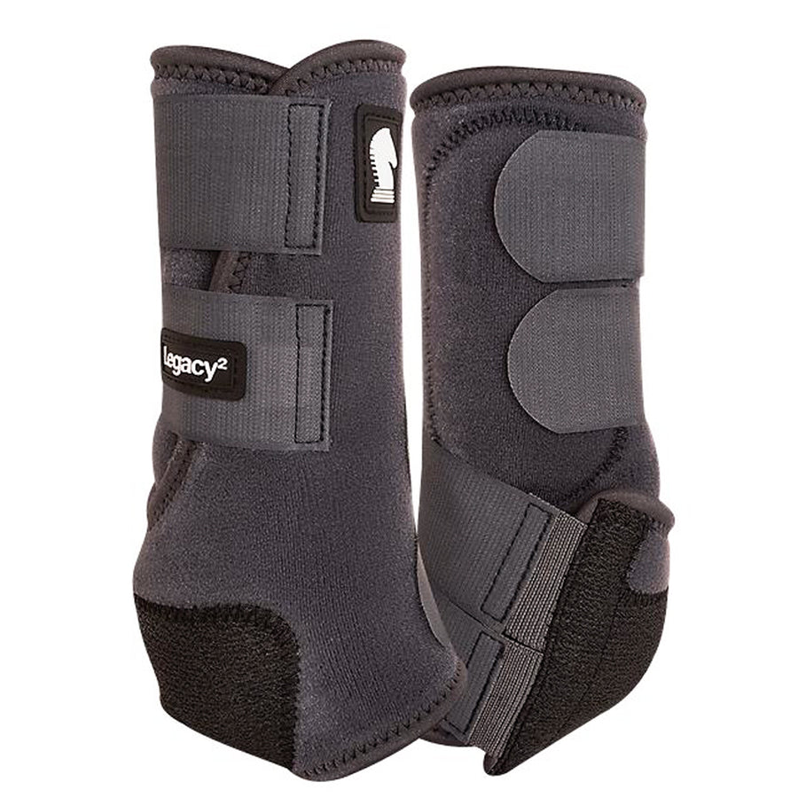 Classic Equine Lightweight Legacy2 Hind Sports H. Boots Charcoal by Hilason – Cowboy and equestrian accessories