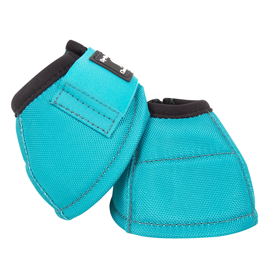 Turquoise nylon bell boots with black cuff trim - Uhorse
