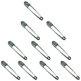 Hilason 2 1/4 Inch Bandage Safety Pin Nickel Plated Set Of 10 - Uhorse