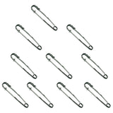 Hilason 3 Inch Blanket Safety Pin Nickel Plated Set Of 10 - Uhorse