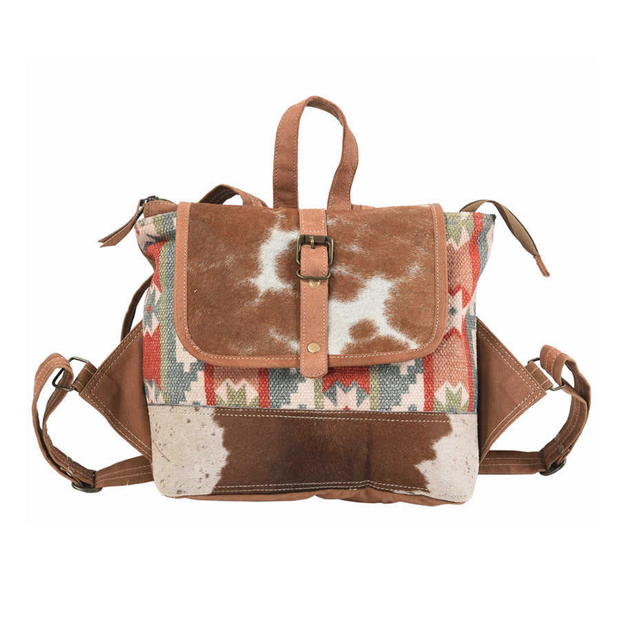 OHLAY KB103 Backpack Upcycled Canvas Hair-On Genuine Leather women bag by Hilason – Cowboy and equestrian accessories