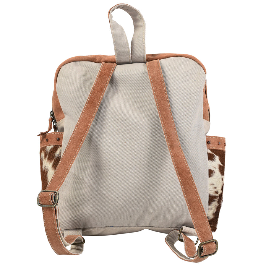 OHLAY Backpack Upcycled Canvas Hair-On Genuine Leather Women Bag Western Handbag Purse Womens Handbags Belt for Purses Summer