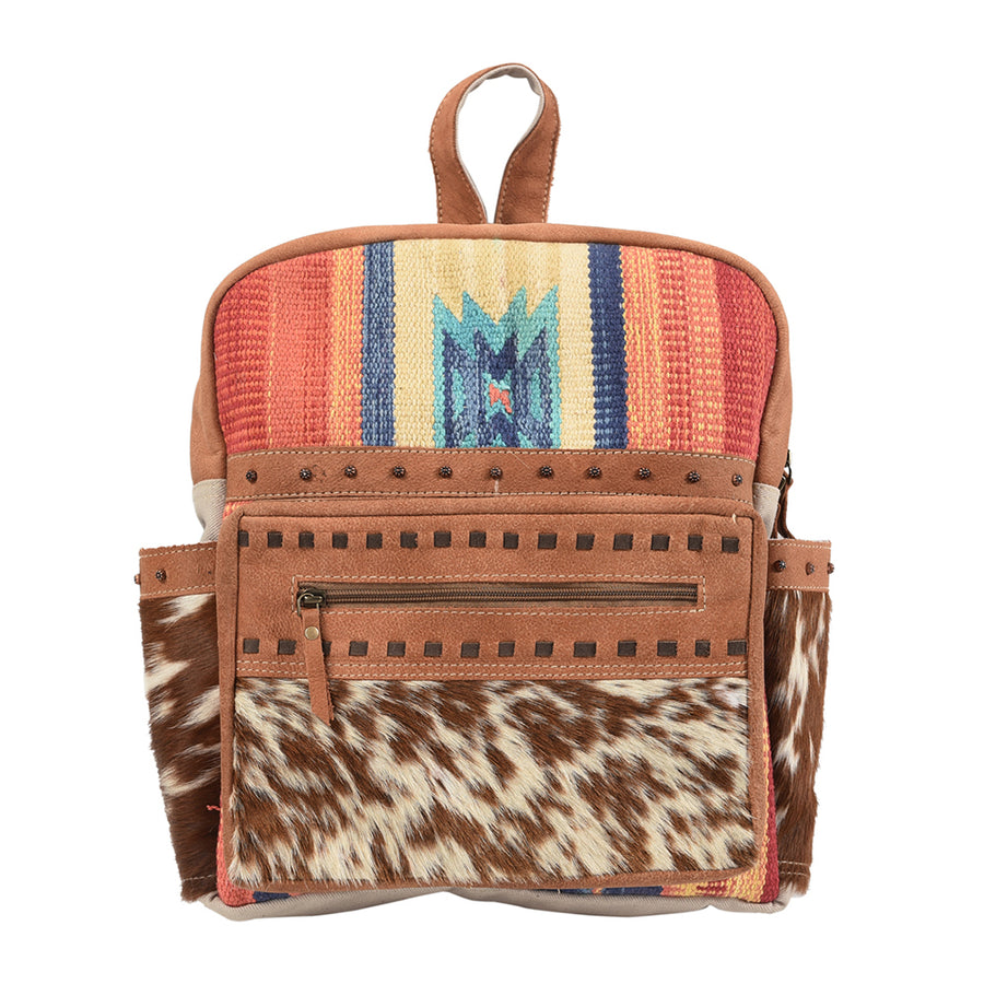 OHLAY American Luxury Man,Women Style Backpack Upcycled Canvas Hair-On Genuine Leather bag - Uhorse