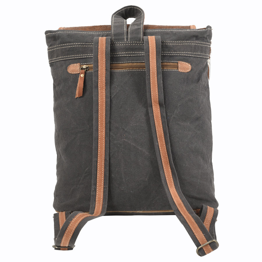 OHLAY Backpack Upcycled Canvas Hair-On Genuine Leather Women Bag Western Handbag Purse Womens Handbags Belt for Purses Summer