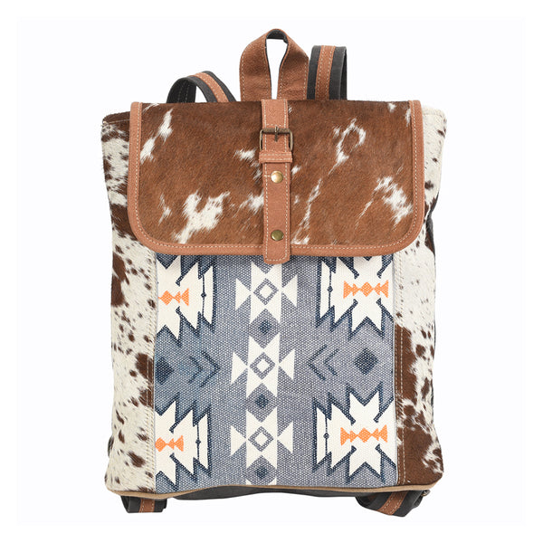 OHLAY KB106 Backpack Upcycled Canvas Hair-On Genuine Leather women bag by Hilason – Cowboy and equestrian accessories