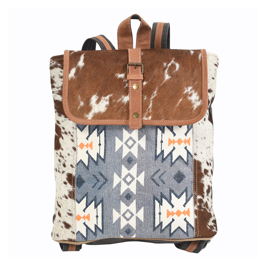 OHLAY KB106 Backpack Upcycled Canvas Hair-On Genuine Leather women bag by Hilason – Cowboy and equestrian accessories