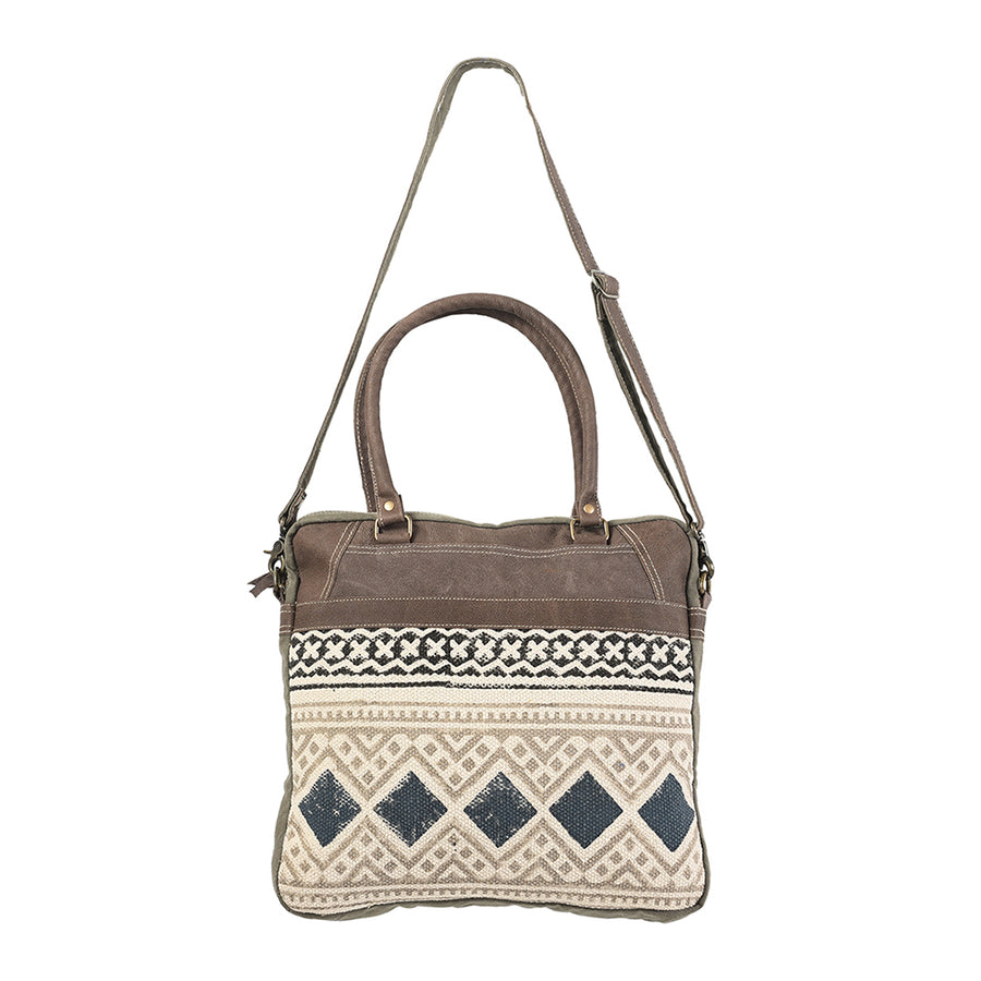 OHLAY KB108 TOTE Upcycled Wool Canvas Genuine Leather women bag by Hilason – Cowboy and equestrian accessories
