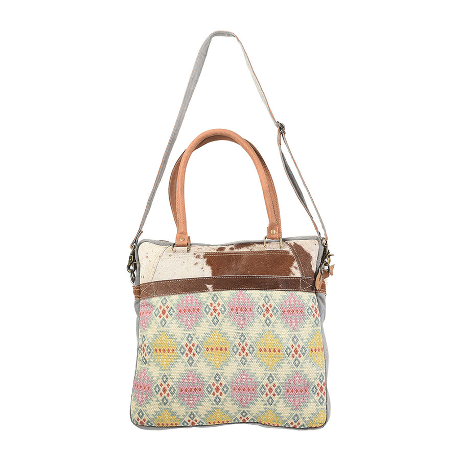 OHLAY KB109 TOTE Upcycled Wool Canvas Hair-on Genuine Leather women by Hilason – Cowboy and equestrian accessories