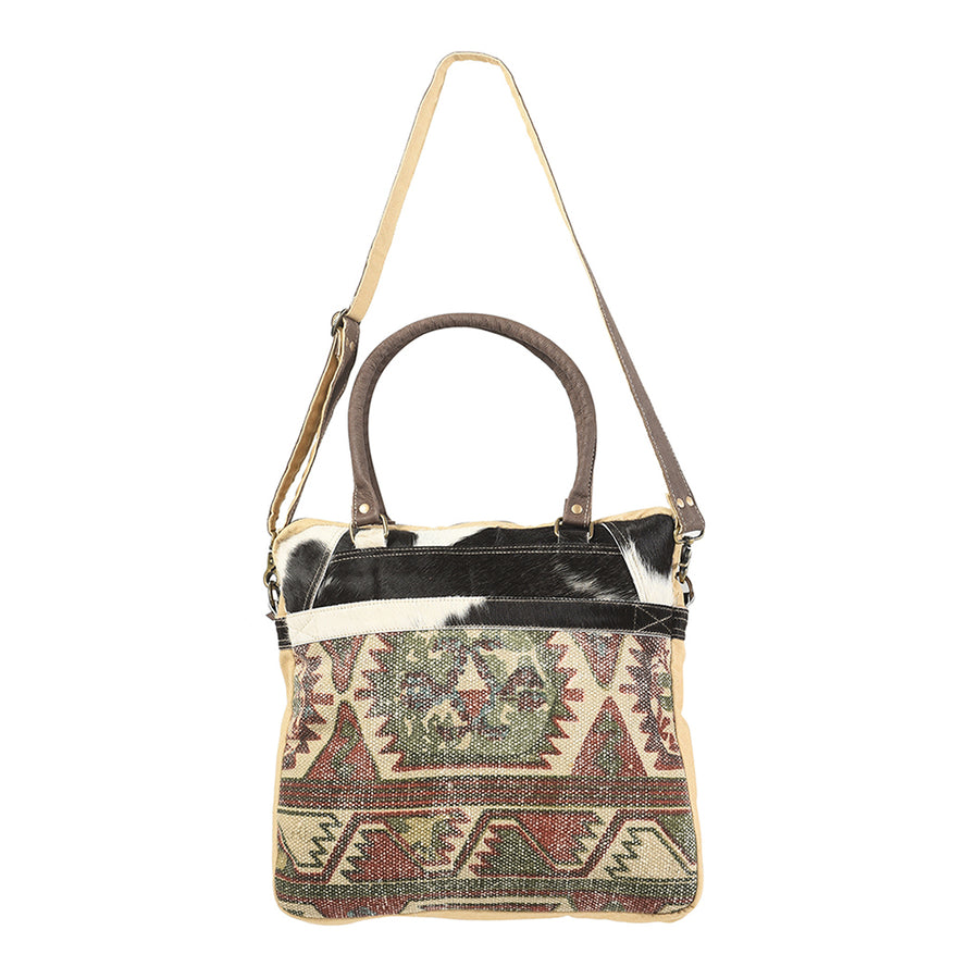 OHLAY KB110 TOTE Upcycled Wool Canvas Hair-on Genuine Leather women by Hilason – Cowboy and equestrian accessories