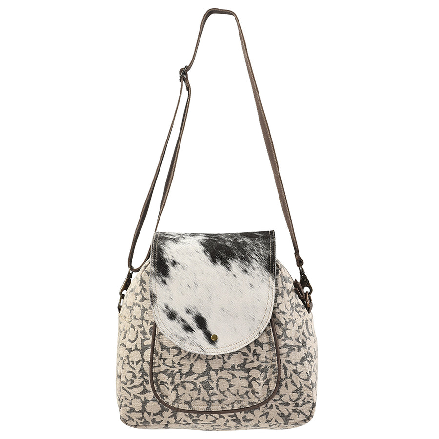 Ohlay Bags KB114 Backpack Upcycled Canvas Hair-On Genuine Leather Women Bag Western Handbag Purse