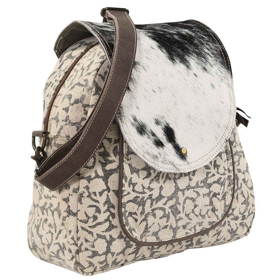 Ohlay Bags KB114 Backpack Upcycled Canvas Hair-On Genuine Leather by Hilason – Cowboy and equestrian accessories