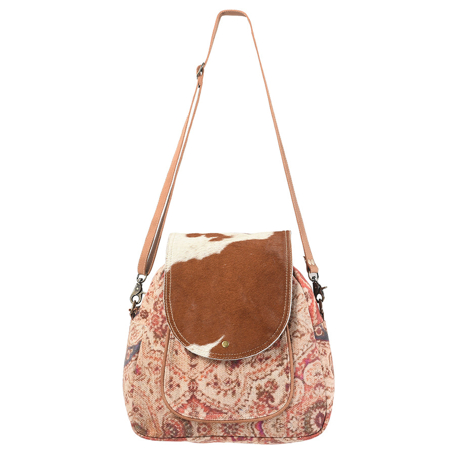 Ohlay Bags KB115 Backpack Upcycled Canvas Hair-On Genuine Leather Women Bag Western Handbag Purse