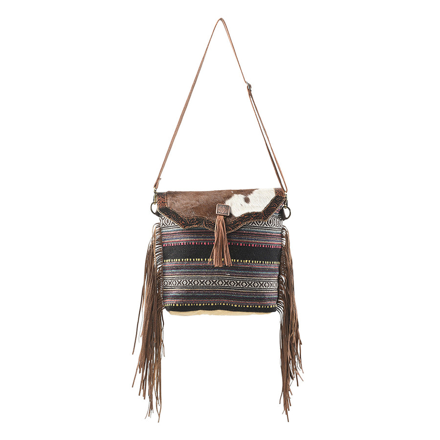 OHLAY KB116 Cross Body Upcycled Wool Upcycled Canvas Embossed Hair-On by Hilason – Cowboy and equestrian accessories