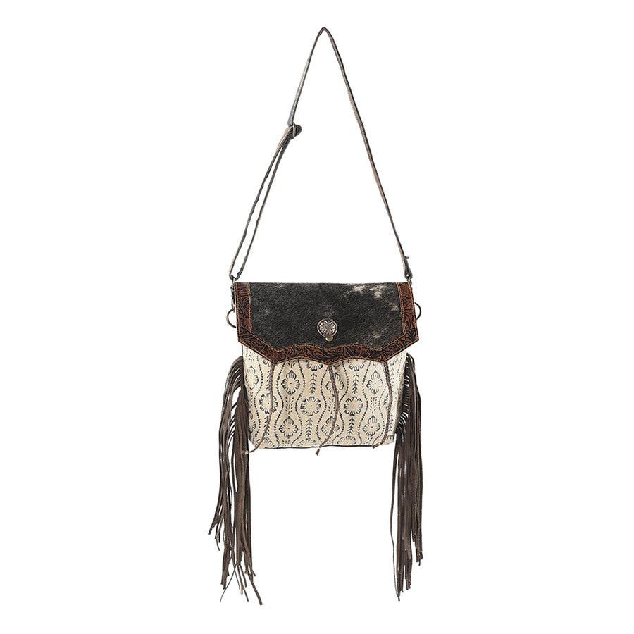 OHLAY KB118 Cross Body Upcycled Canvas Embossed Hair-On Genuine by Hilason – Cowboy and equestrian accessories