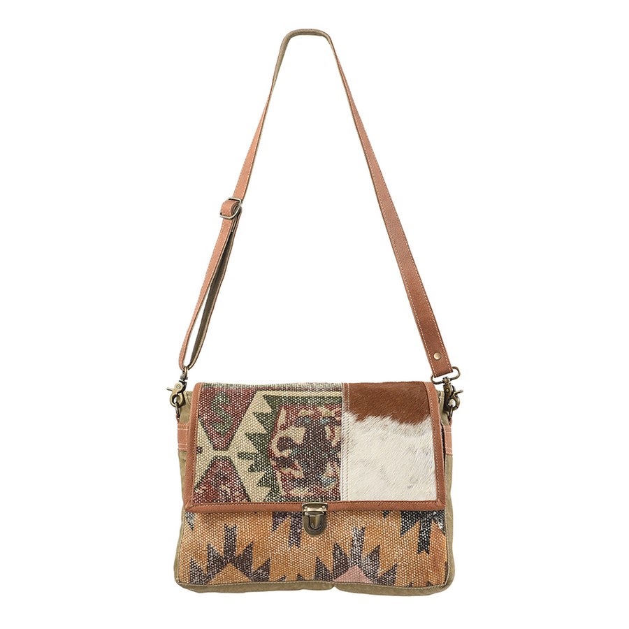 OHLAY KB125 Cross Body Upcycled Wool Upcycled Canvas Hair-On Genuine by Hilason – Cowboy and equestrian accessories
