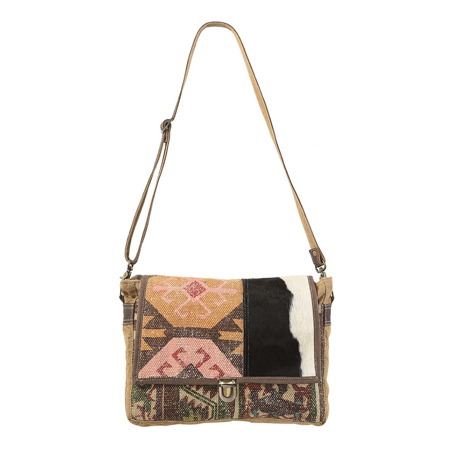 OHLAY KB126 Cross Body Upcycled Wool Upcycled Canvas Hair-On Genuine by Hilason – Cowboy and equestrian accessories
