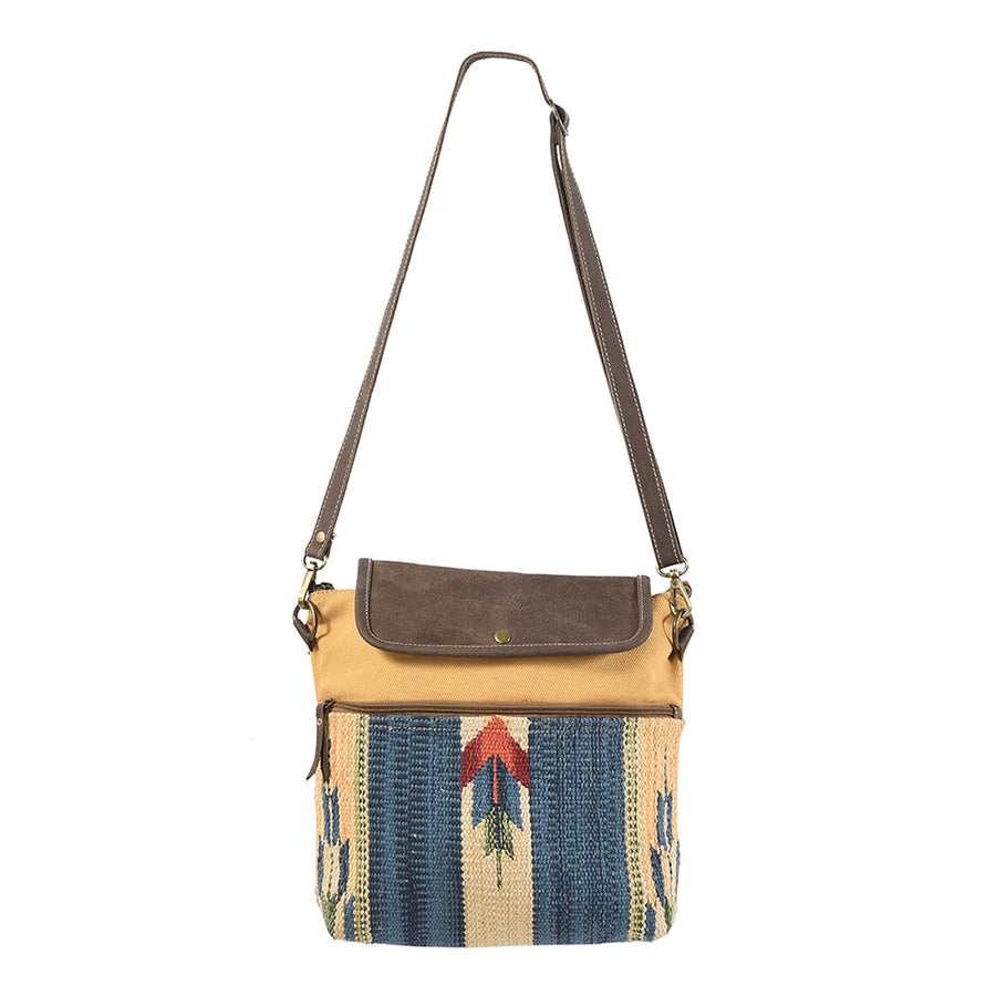 OHLAY KB128 Cross Body Upcycled Wool Upcycled Canvas Genuine Leather by Hilason – Cowboy and equestrian accessories