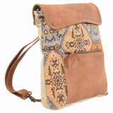 OHLAY KB132 Backpack Upcycled Canvas Genuine Leather women bag western handbag purse
