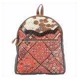 OHLAY KB139 Backpack Hand Tooled Upcycled Canvas Hair-On Genuine Leather women bag western handbag purse