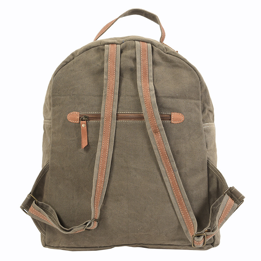 OHLAY Backpack Upcycled Canvas Genuine Leather women's bag Western handbag purse | Womens Handbags Belt for Women Summer