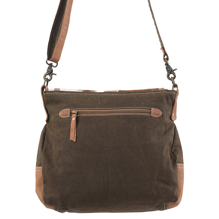 OHLAY Messenger Upcycled Canvas Genuine Leather women bag western handbag purse