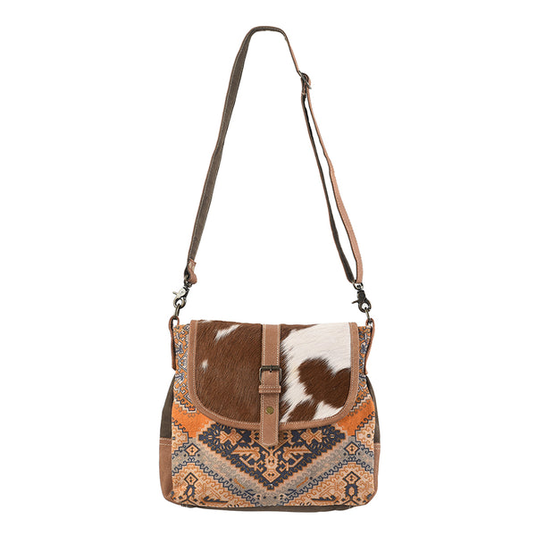 OHLAY Messenger Upcycled Canvas Genuine Leather women bag western handbag purse - Uhorse