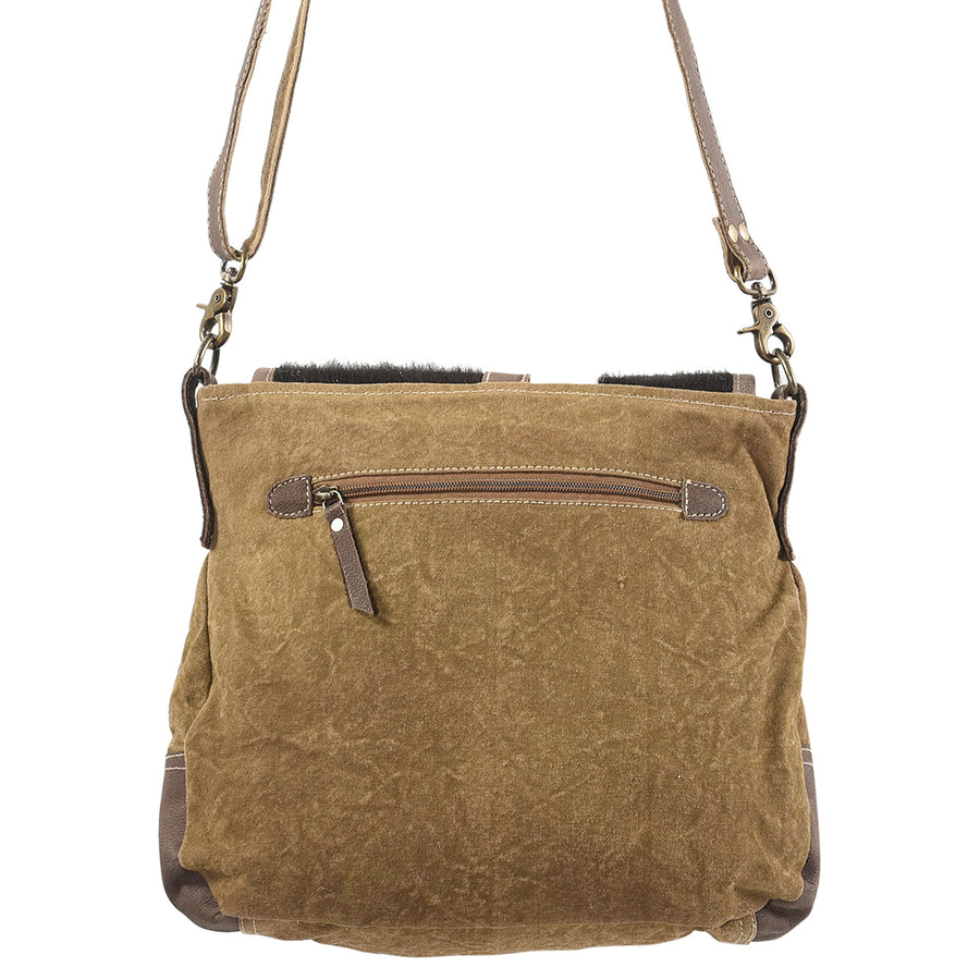 OHLAY Messenger Upcycled Canvas Genuine Leather women bag western handbag purse