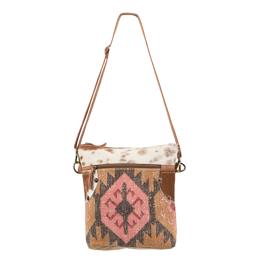 OHLAY KB146 Cross Body Upcycled Wool Upcycled Canvas Hair-On Genuine by Hilason – Cowboy and equestrian accessories