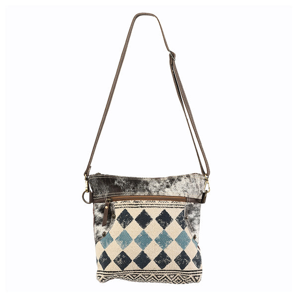 OHLAY KB147 Cross Body Upcycled Wool Upcycled Canvas Hair-On Genuine by Hilason – Cowboy and equestrian accessories