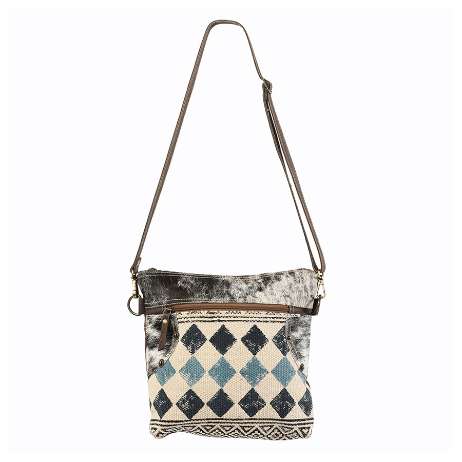 OHLAY KB147 Cross Body Upcycled Wool Upcycled Canvas Hair-On Genuine by Hilason – Cowboy and equestrian accessories