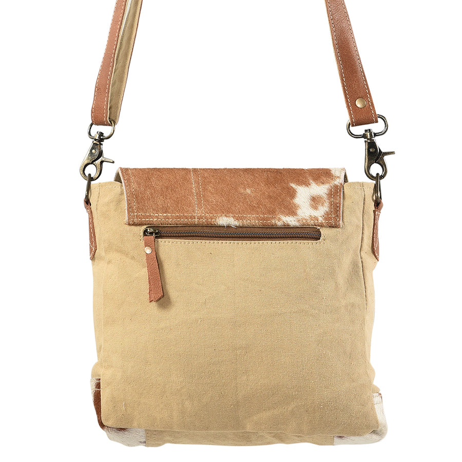 OHLAY Messenger Upcycled Wool Canvas Hair-on Genuine Leather women bag western handbag purse
