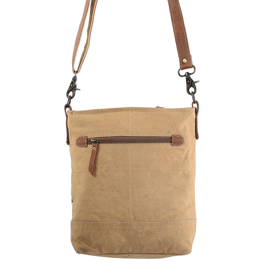 OHLAY Large Crossbody Upcycled Wool Canvas Hair-on Genuine Leather women bag western handbag purse