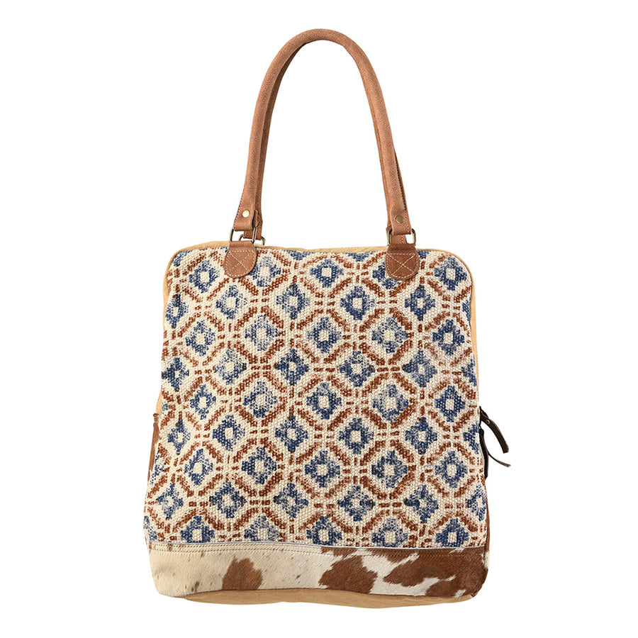 OHLAY KB156 TOTE Upcycled Wool Canvas Hair-on Genuine Leather women by Hilason – Cowboy and equestrian accessories