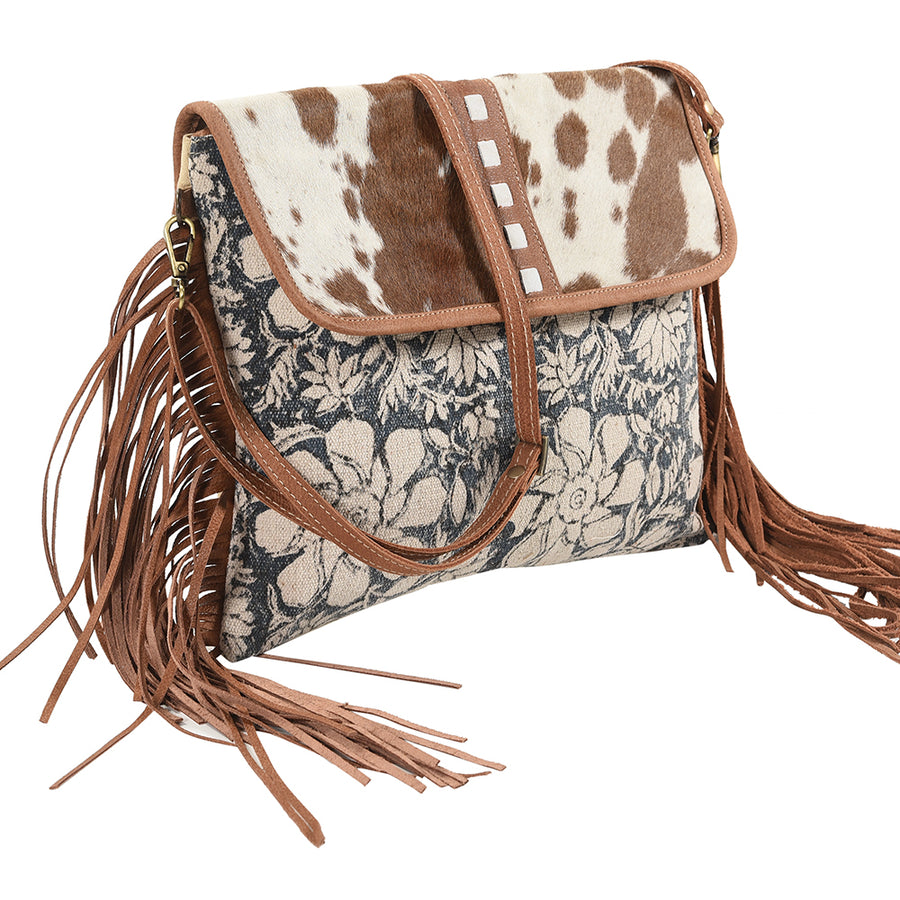 OHLAY Backpack Upcycled Canvas Hair-On Genuine Leather Women Bag Western Handbag Purse Womens Handbags Belt for Purses Summer