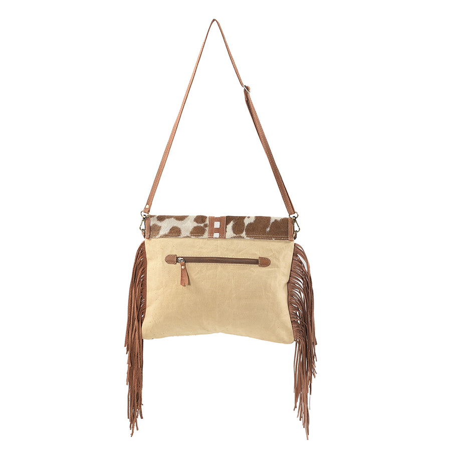 OHLAY Backpack Upcycled Canvas Hair-On Genuine Leather Women Bag Western Handbag Purse Womens Handbags Belt for Purses Summer