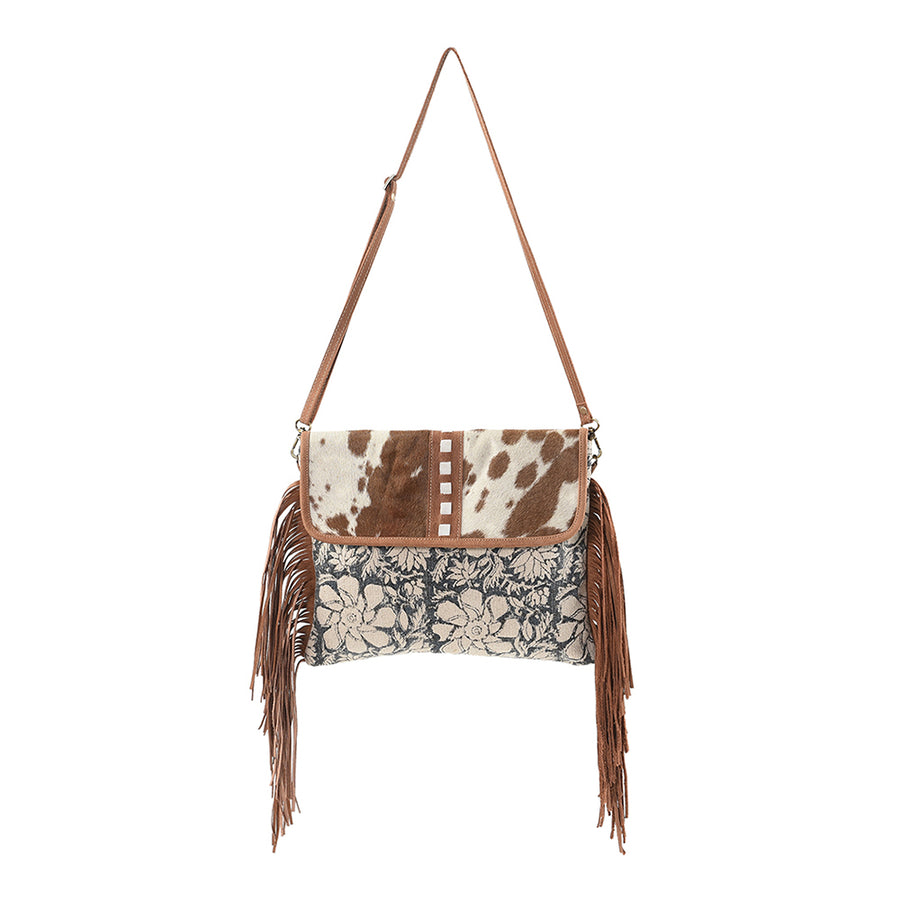 OHLAY KB162 Cross Body Upcycled Canvas Hair-On Genuine Leather women by Hilason – Cowboy and equestrian accessories